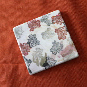 Retro 70s Flowers Stenen Onderzetter