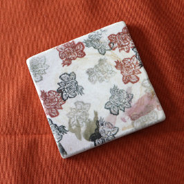 Retro 70s Flowers Stenen Onderzetter