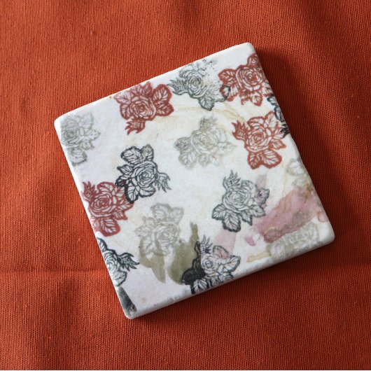 Retro 70s Flowers Stenen Onderzetter