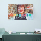 Retro 70s Foto afstuderen Afstuderen Spandoek (Beurs)