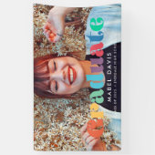 Retro 70s Foto afstuderen Afstuderen Spandoek (Verticaal)