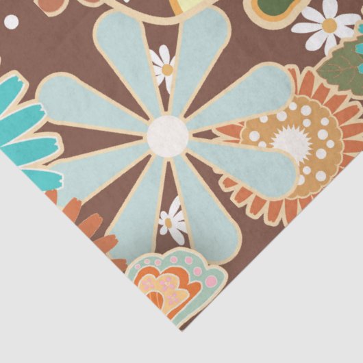 Retro 70s Fun Funky Kleurrijke Hippy Van Vrede Tek Tissuepapier (Detail)