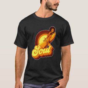  Retro 70s Funk Afro Soul Melanine Zwart Wom T-shirt
