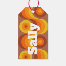 Retro 70s Funky Personnalized Cadeaulabel