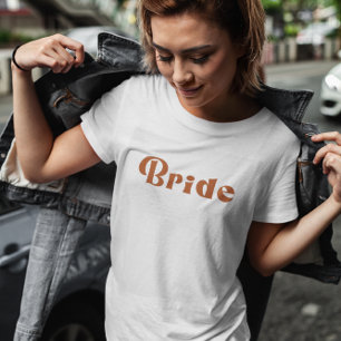 Retro 70's Gedekte Terracotta Bride T-Shirt