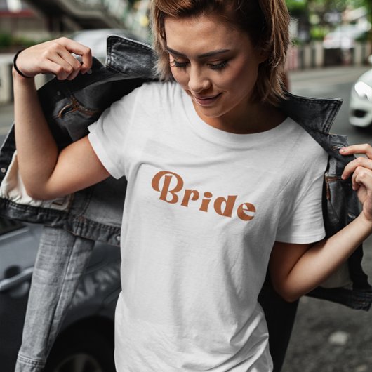Retro 70's Gedekte Terracotta Bride T-Shirt