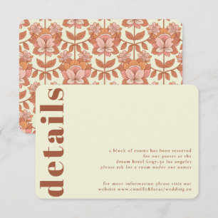 Retro 70s geïnspireerd Bruiloft Details Kaart