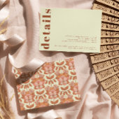 Retro 70s geïnspireerd Bruiloft Details Kaart