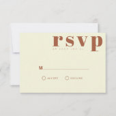 Retro 70s geïnspireerd Bruiloft RSVP Kaart (Voorkant)