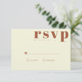 Retro 70s geïnspireerd Bruiloft RSVP Kaart (Staand voorkant)