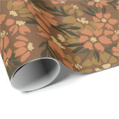 Retro 70's geïnspireerd Floral Wrapping Papier (Rol Hoek)