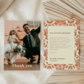 Retro 70s geïnspireerd Oranje bruiloft dank u kaar Kaart