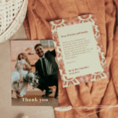 Retro 70s geïnspireerd Oranje bruiloft dank u kaar Kaart