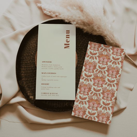 Retro 70s geïnspireerd Oranje bruiloft Menu