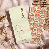 Retro 70s geïnspireerd Oranje bruiloft Menu