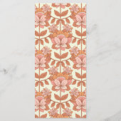 Retro 70s geïnspireerd Oranje bruiloft Menu (Achterkant)