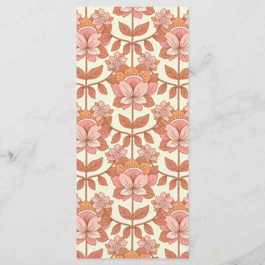 Retro 70s geïnspireerd Oranje bruiloft Menu (Achterkant)