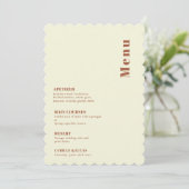 Retro 70s geïnspireerd Oranje bruiloft Menu Kaart (Staand voorkant)