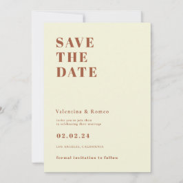 Retro 70s geïnspireerd Sinaasappel Bruiloft Save t Kaart