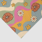 Retro 70's geïnspireerde Floral ontkoppelingskraft Tissuepapier (Detail)