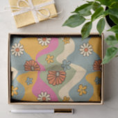 Retro 70's geïnspireerde Floral ontkoppelingskraft Tissuepapier (Geschenk)