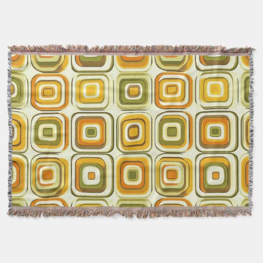 Retro 70s geometrisch patroon in warme tinten deken (Voorkant)