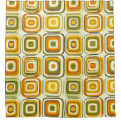 Retro 70s geometrisch patroon in warme tinten douchegordijn (Voorkant)