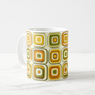 Retro 70s geometrisch patroon in warme tinten koffiemok