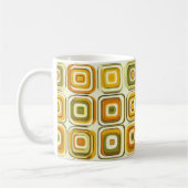 Retro 70s geometrisch patroon in warme tinten koffiemok (Links)