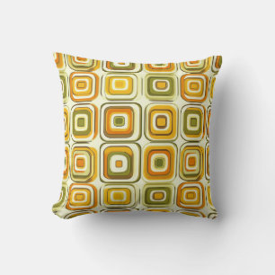 Retro 70s geometrisch patroon in warme tinten kussen