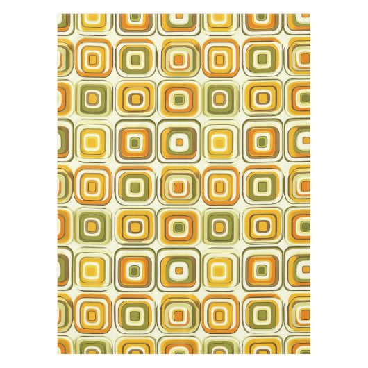 Retro 70s geometrisch patroon in warme tinten tafelkleed (Voorkant)
