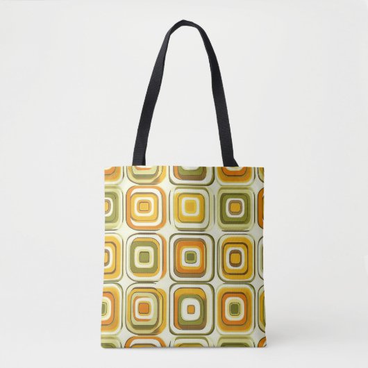 Retro 70s geometrisch patroon in warme tinten tote bag (Voorkant)