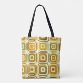 Retro 70s geometrisch patroon in warme tinten tote bag (Achterkant)