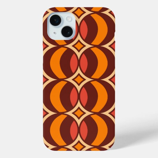 Retro 70s Geometrisch Wereldbol Herfst Case-Mate iPhone Case (Achterkant)