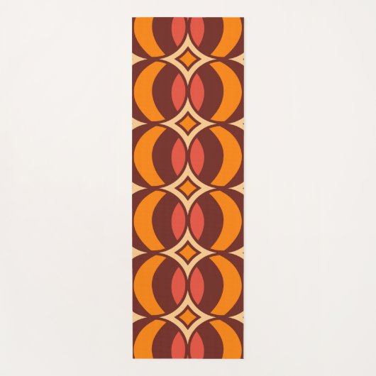 Retro 70s Geometrisch Wereldbol Herfst Yogamat (Voorkant)