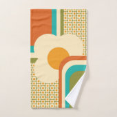 Retro 70s geometrische bloem bad handdoek (Handdoek)