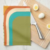 Retro 70s geometrische bloem theedoek (Quarter Fold)