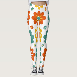 Retro 70s geometrische bloemenpower boho leggings