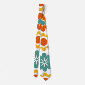 Retro 70s geometrische bloemenpower boho stropdas (Achterkant)