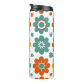 Retro 70s geometrische bloemenpower boho thermosbeker (Geroteerd rechts)