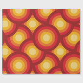 Retro 70s geometrische groovy cirkels patroon cadeaupapier (Vlak)