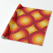 Retro 70s geometrische groovy cirkels patroon cadeaupapier (Uitgerold)