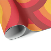 Retro 70s geometrische groovy cirkels patroon cadeaupapier (Rol Hoek)