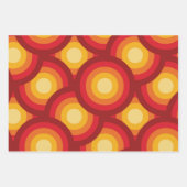 Retro 70s Geometrische Oranje Geel Bruine Cirkels Inpakpapier Vel (Voorkant 3)
