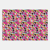 Retro 70s Geometrische Patroonkleuren Inpakpapier Vel (Voorkant 3)