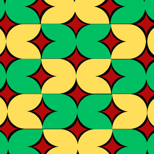 Retro 70s geometrische wandklok in mid-century mod