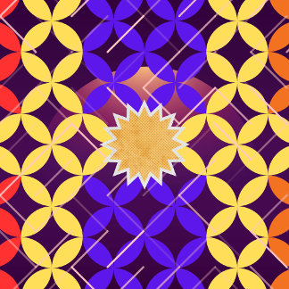 Retro 70s geometrische zonburst-patroon wandklok