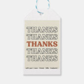 Retro 70s Gestapelde Typografie Dankkaart - Mini Cadeaulabel (Voorkant)