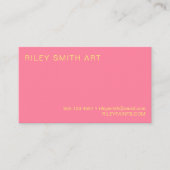 Retro 70s Girly Yellow Pink Colorful Abstract Visitekaartje (Voorkant)