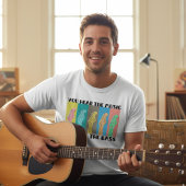 Retro 70s gitaar en muziek vibes grafisch t-shirt